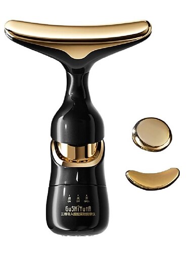 Appareil de massage pour le visage et le cou 3 en 1 Thérapie par photons LED ION Dispositifs de beauté pour lifting facial Élimination du double menton Outils de soin de la peau Cadeau de la