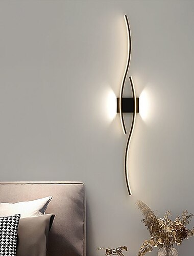 lightinthebox conduziu a lâmpada de arandela de parede interior 60/80 cm 2 luz minimalista montagem na parede luz longa decoração de casa luminária luzes de lavagem de parede interior para sala de