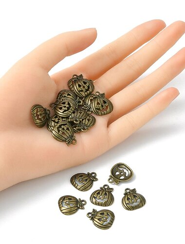 20ks příslušenství pro domácí kutily halloweenský přívěsek ze slitiny dýňové hlavy, ručně vyráběný náramek materiál náhrdelníku