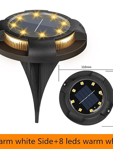 8kpl 4kpl 1kpl 1 W Aurinkopaneeli LED-valot Polun valot ja lyhdyt Aurikoladattava Vedenkestävä Koristeltu Lämmin valkoinen Valkoinen 1.2 V Ulkovalaistus Uima-allas Piha 4+8 LED-helmet Joulu Uusivuosi