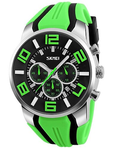 Ανδρικό Ρολόι Skmei Χρονομέτρησης Πολυτελείας με Σιλικόνη Άνετα Ρολόγια Δώρο για Άνδρες Αδιάβροχο Quartz 9128 Ρολόι