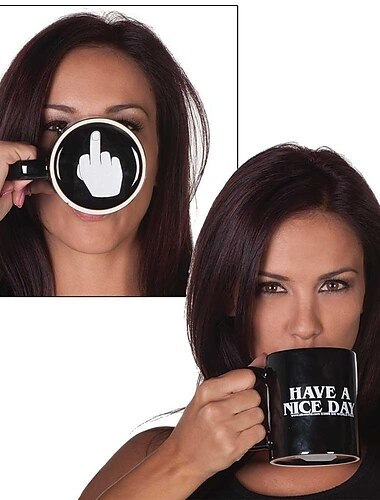 creatieve mok een mooie dag hebben koffiemok middelvinger grappige beker voor koffie melk thee kopjes nieuwigheid geschenken 11oz