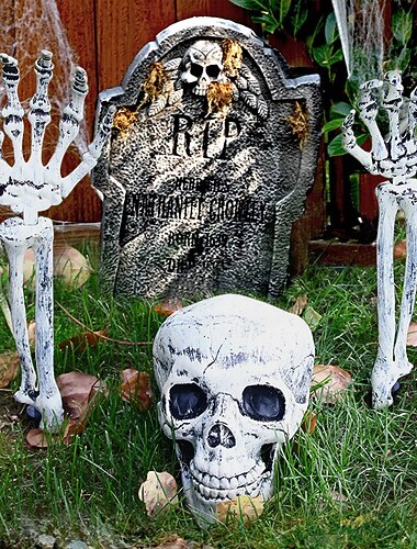 Halloween Earth wstawianie szkieletu czaszki zestaw duchów festiwal dekoracji rekwizyty symulowana ludzka plastikowa ozdoba głowy czaszki