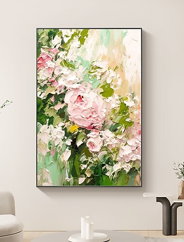 peinture à l'huile faite à la main toile art mural décor peinture de fleurs originale peinture abstraite de paysage floral pour la décoration intérieure avec cadre étiré / sans peinture de cadre