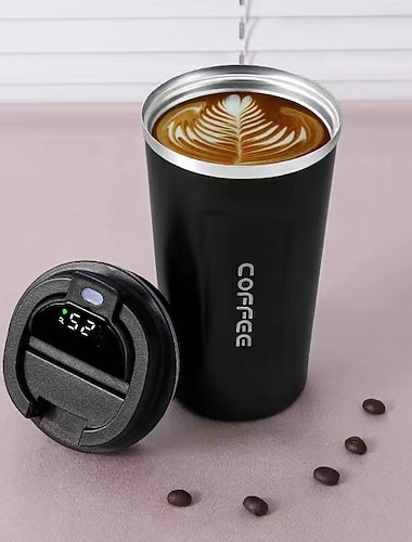 kaffekrus smart rejse termokande kop temperatur display rustfrit stål vakuum kaffekop med ai temperatur display