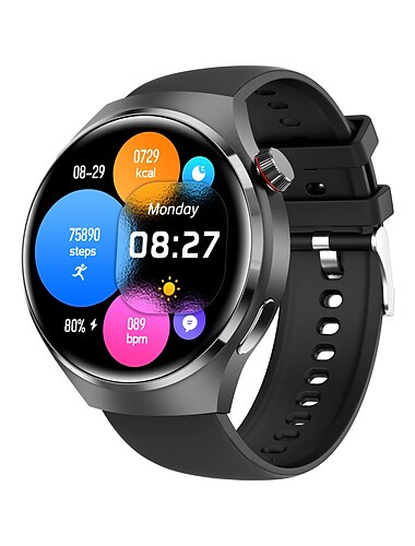 iPS E200GT4 スマートウォッチ 1.53 インチ スマート·ウォッチ ブルートゥース 歩数計 着信通知 アクティビティトラッカー と互換性があります Android iOS 男女兼用(儿童不要选这个) 長時間スタンバイ ハンドフリーコール 防水 IP 67 45mmの時計ケース