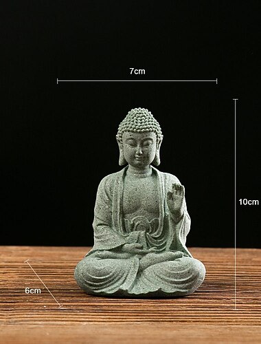 statua di buddha - perfetta per giardino zen, acquario di pesci, yoga, bonsai e altro - decorazione feng shui spirituale e ornamenti portafortuna