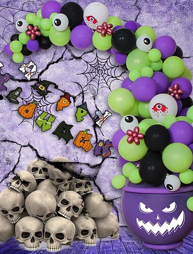 cadena de globo de tarro de medicina de halloween arreglo de decoración de fiesta de halloween festival de fantasmas conjunto de globo de tarro de bandera