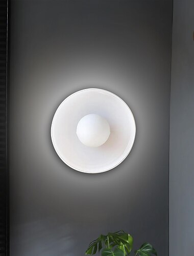 Lightinthebox Plafonnier LED Applique murale intérieure 1 lumière 25 cm Formes de verre Plafonniers encastrés Plafonnier pour couloir porche bar Loft créatif Lampes de balcon Vert olive Blanc Jaune