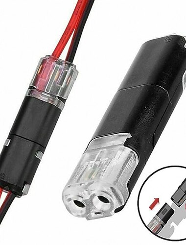 10PCS Quick Plug And Unplug Wire Connector Splicing Cable Crimping Terminal Wire Wiring LED Car Connector 18-22AWG Peel-free Solderless Quick Wire Connector Dual Wire Plug And Unplug Connector