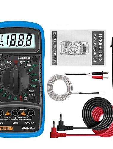 digitális kijelzős multiméter multifunkcionális digitális univerzális óra háttérvilágítással, otthoni nagy pontosságú feszültség- és árammérővel