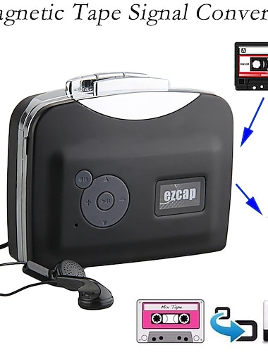 lettore di cassette autonomo convertitore da cassetta portatile a mp3, registratore musicale walkman registrato da mp3 a flash USB