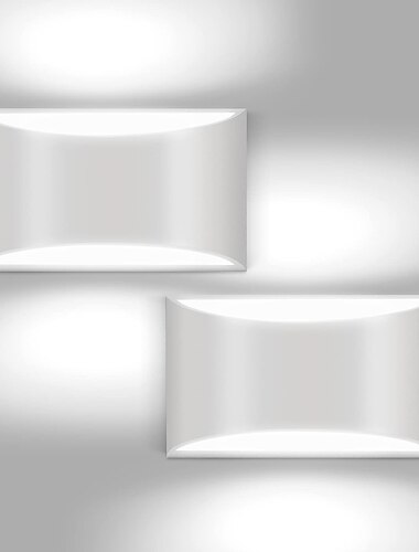 2 pakke 20cm 8in enkel og moderne hardt kablet innendørs veggmontert lampe svart og hvit 9w utskiftbar g9-pære egnet for soverom nattbord stue studie ac85-265v