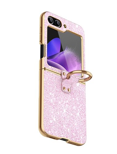 telefon Maska Pentru Samsung Galaxy Z Flip 6 Z Flip 5 Z Flip 4 Z Flip 3 Capac Spate Portabil Ramă Anti-șoc Placare Cer Luciu Strălucire TPU PC MetalPistol