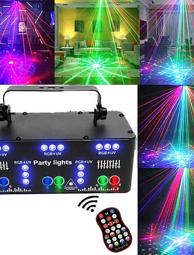 Projetor de Luz Laser DMX 21 EYE RGB Disco DJ Feixe Projetor Luz Estroboscópica Efeito de Iluminação de Palco Luzes de Festa de Natal Presente de Dia dos Namorados