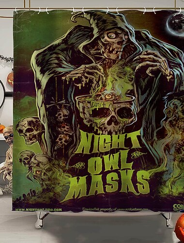 halloween horror douchegordijn met haken halloween badkamer decor waterdichte stof douchegordijn set met 12 pack plastic haken skelet pompoen heks