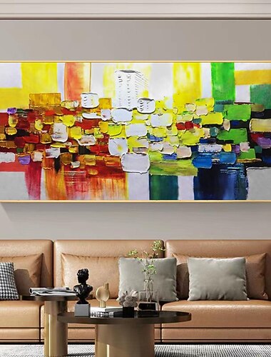 fait à la main peint à la main toile peinture mur art moderne texture abstraite peinture à l'huile paysage décoration de la maison décor roulé toile pas de cadre non étiré