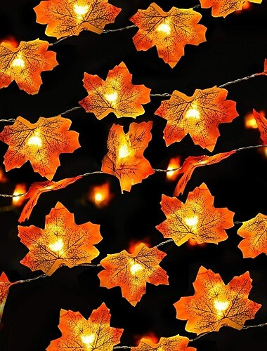 1m 2m 3M Lysslynger 10/20/30/50 LED Varm hvit Kunstige plantelys Halloween Vanntett Ferie 5 V