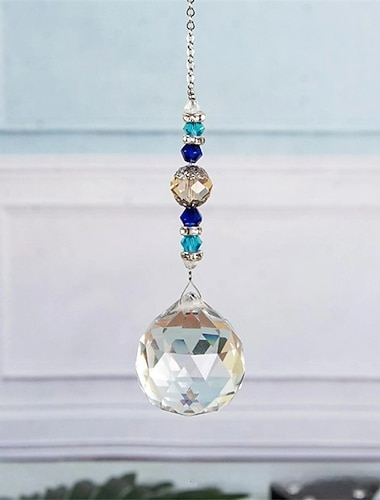 1 atrapasol de cristal, bola de prisma para ventana, fabricante de arcoíris, colgante para el hogar, jardín, patio, dormitorio, balcón, decoración de patio