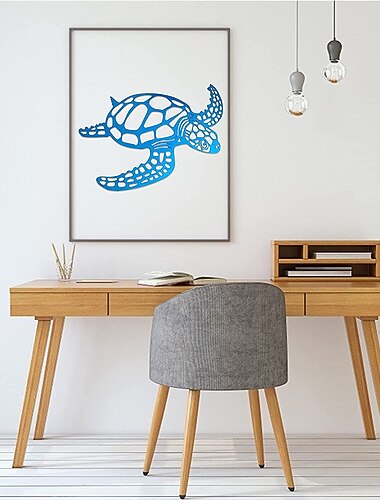 Metall-Meeresschildkröte-Ornament, Strandthema, Dekor, Wandkunst, Dekorationen, Wandbehang, Strandskulptur, Metall-Bauernhaus-Schildkröten-Wandkunst für den Hausgarten