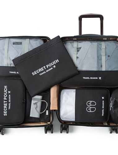 set di cubi da viaggio a compressione per riporre i bagagli e salvaspazio per organizzare lo zaino, 7 borse organizer per valigie, grande capacità per riporre i vestiti da viaggio