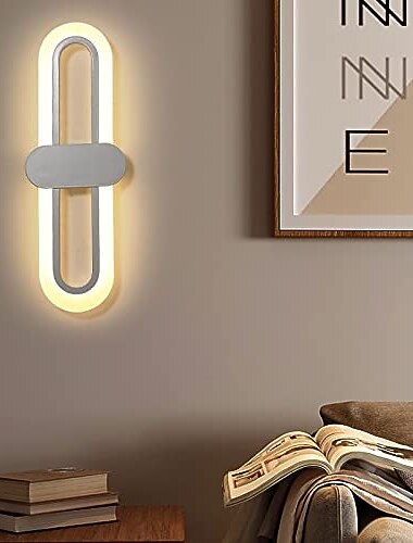 Lightinthebox LED Indoor Wall Light Liner Desin 40cm Indoor Modern Simple LED Wall Lamp Silicone Wall Lamp is Applicable to Bedroom Living room Bathroom Corridor AC110V AC220V