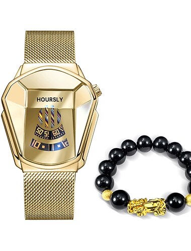 Luksus Mænds Kvarts Ur Timers Trend Cool Mænds Armbåndsur Rustfrit Stål Teknologi Mode Kvarts Armbåndsur Gave til mænd Relogio Masculino