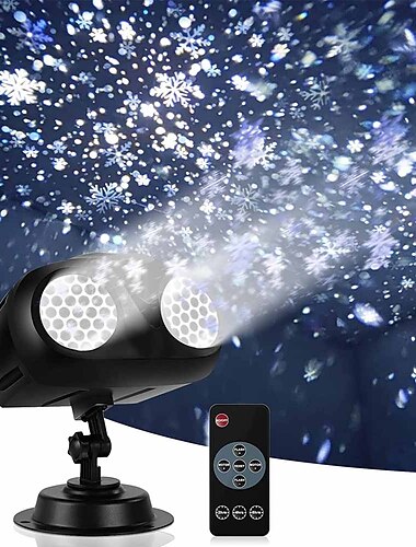 Luces de proyector de nevada de Navidad resalta la proyección de luz dinámica LED con nieve foco de nevada impermeable IP65 para fiestas de Navidad bodas hogar jardín paisaje con control remoto