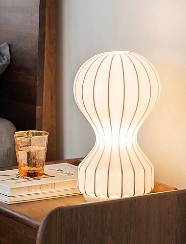 candeeiro de mesa balão de ar quente branco quente 18 "28" led candeeiro de mesa candeeiro de mesa criativo deco moderno minimalista sala de estar quarto cabeceira restaurante seda bicho-da-seda