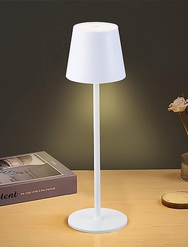 modern led sladdlös bordslampa retro café atmosfär lampa bordslampa touch dimming usb laddningsbar bordslampa