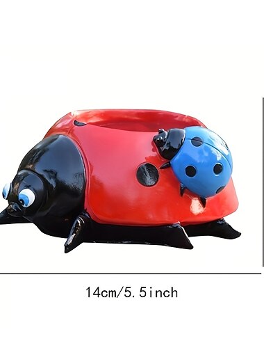 Decoración de macetas de mariquitas de resina, macetas de flores de mariquita, jarrón de flores de mariquita, decoración de jardinera de mariquita, decoración de mariquita para la decoración del