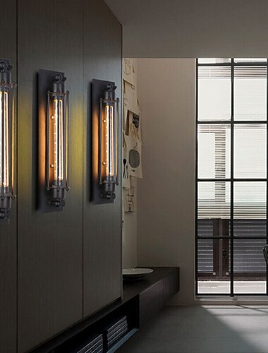 kinkiety przemysłowe metalowa rura kinkiet retro fajki wodne steampunk design flet sztuka do salonu sypialnia restauracja poddasze bar kawiarnia 110-240 v