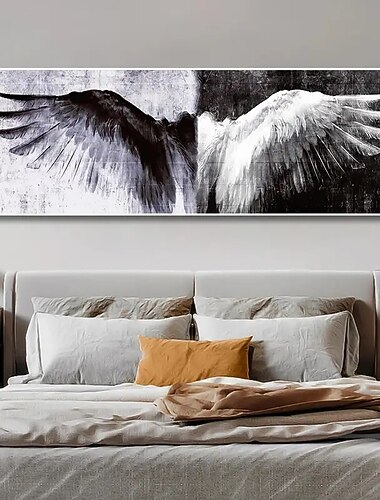 1 lienzo sin marco con alas de ángel que mejora la decoración de tu hogar con un toque moderno.