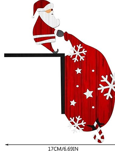 Kerst deur hoek teken decoratie, grappige kerstman deurkozijn decoraties grappig deurkozijn Kerst deur teken voor woonkamer slaapkamer kantoor buiten binnen frame