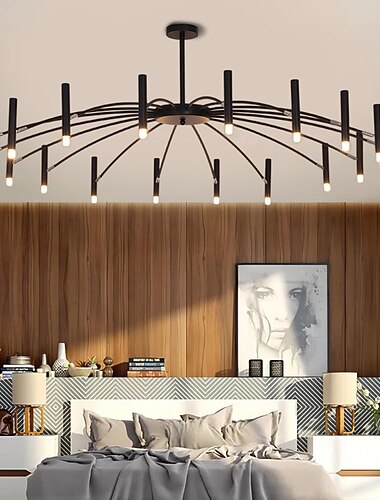 lampadario sputnik lampadario in metallo 3 colori luce 12/15/18/24 lampadario testa in nero per camera da letto, soggiorno, sala da pranzo 85-265v