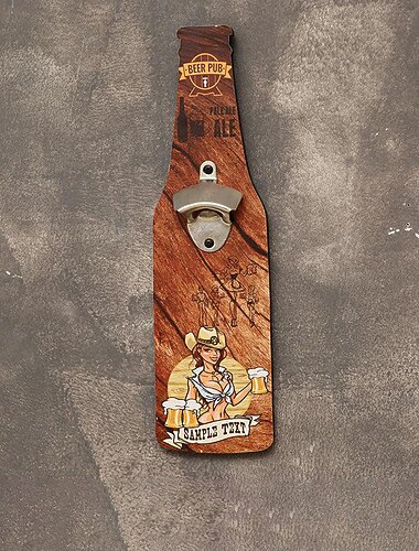 1pc rétro ouvre-bouteille en bois mural suspendu ouvre-bière bar outils alliage galvanoplastie processus bar café décoration murale 11x39cm/4.3''x15.4''