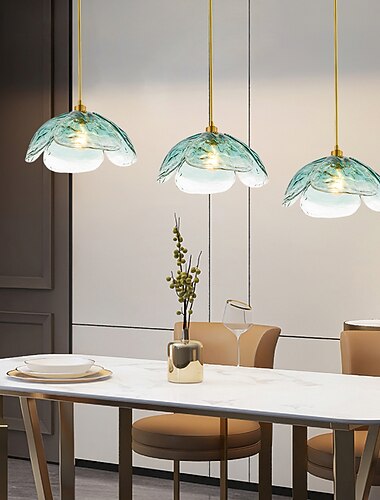 LED Glass Pendant Light Ceiling Lamp Modern Hand-Blown Glass Industrial LED Creative Loft Bar Kitchen Ceiling Lamp Home Decoration Installation Pink Green Blue Cord Adjustable110-240V
