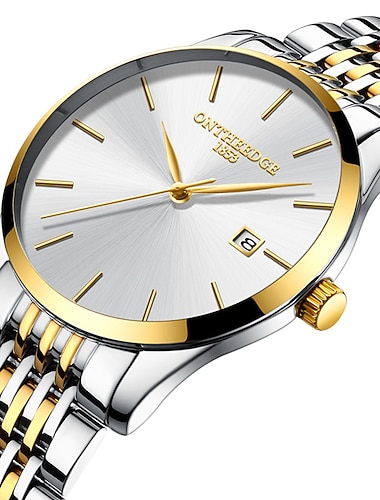 Ultra-tynd mænds kvarts ur mænd analog luksus minimalistisk klassisk armbåndsur vandtæt kalender kronograf rustfrit stål ure