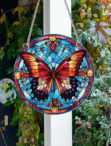 قطعة واحدة من صائد الشمس المعلق على الحائط على شكل فراشة للديكور المنزلي والحديقة - مثالي للديكور المنزلي