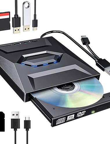 7 ב-1 USB נייד 3.0 חיצוני דק במיוחד כונן קורא כונן מקליט DVD כונן אופטי עבור אביזרים למחשב נייד