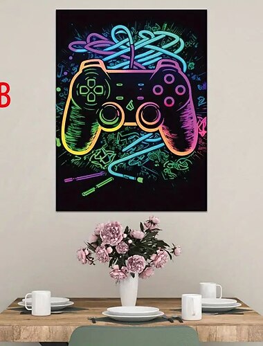 Gaming Wall Art Canvas Gaming Game Controller Prints and Posters Pictures Decorative Fabric Painting For Living Room Pictures No Frame