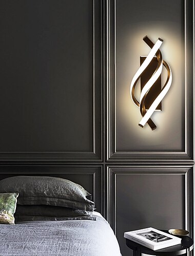 Lightinthebox Lámpara de pared interior LED Liner Desin 33 cm curva interior moderna lámpara de pared LED simple lámpara de pared de silicona aplicable al dormitorio, sala de estar, baño, pasillo