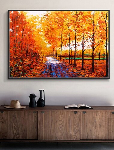 Mintura handgemachte abstrakte Baum-Landschafts-Ölgemälde auf Leinwand, Wandkunst, Dekoration, modernes Bild für Heimdekoration, gerolltes, rahmenloses, ungedehntes Gemälde