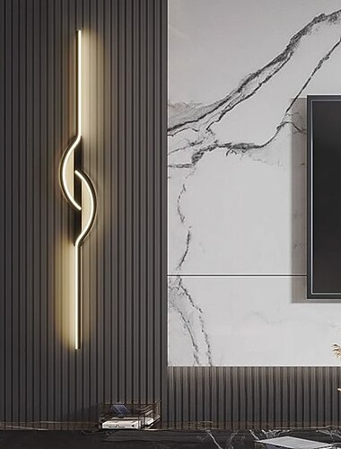 Lightinthebox LED Indoor Wall Light Liner Desin 60cm Curve Indoor Modern Simple LED Wall Lamp AcrylicWall Lamp is Applicable to Bedroom Living room Bathroom Corridor Warm White AC110V AC220V
