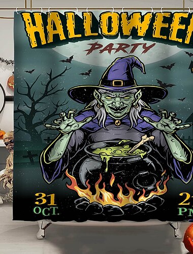 perdea de duș cu cârlige decor baie de halloween set de perdele de duș din țesătură impermeabilă cu pachet de 12 cârlige din plastic