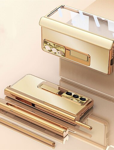 هاتف غطاء من أجل سامسونج جالاكسي Z فولد 7 زي فولد 6 Z Fold 5 Z Fold 4 Z Fold 3 غطاء خلفي مع حامل و حامي الشاشة حامل قلم رصاص سبائك الألومنيوم