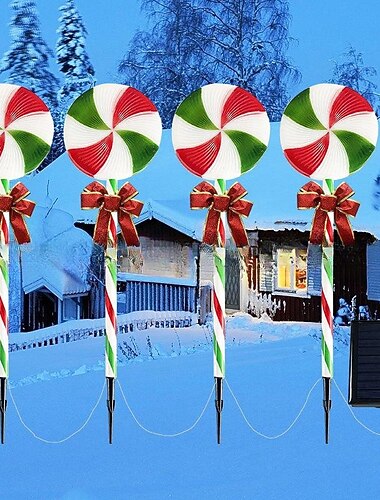 4 Stück 0.06 W Wegbeleuchtung & Laternen Weihnachtswegbeleuchtung 8 Beleuchtungsmodi Warmweiß 2 V 80 LED-Perlen Weihnachten