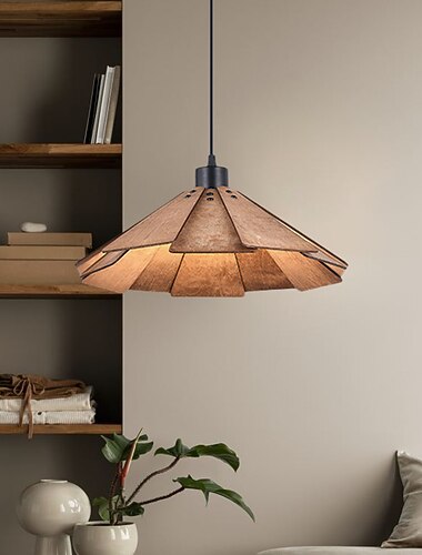 lampada a sospensione moderna lampada a sospensione geometrica paralume in legno naturale illuminazione corridoio lampadario lampada da soffitto per camera da letto cucina isola fattoria 110-240v