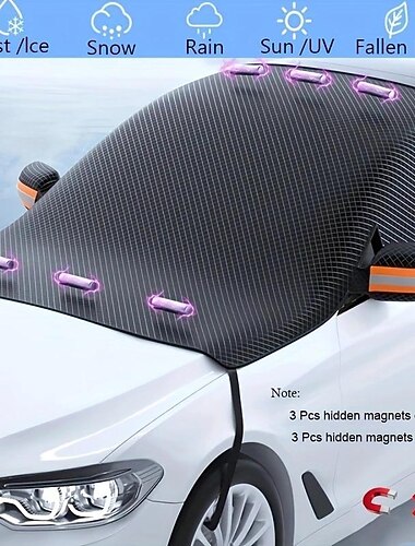päivitetty tuulilasin suojus magneetti aurinkosuoja vedenpitävä lumipitävä auton etuikkuna aurinkosuoja heijastinnauhalla ja tuulenpitävä kiinnitysvyö