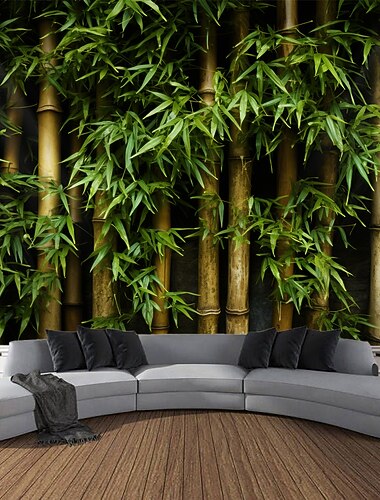 bamboe landschap hangend wandtapijt wandtapijt groot wandtapijt muurschildering decor foto achtergrond deken gordijn thuis slaapkamer woonkamer decoratie